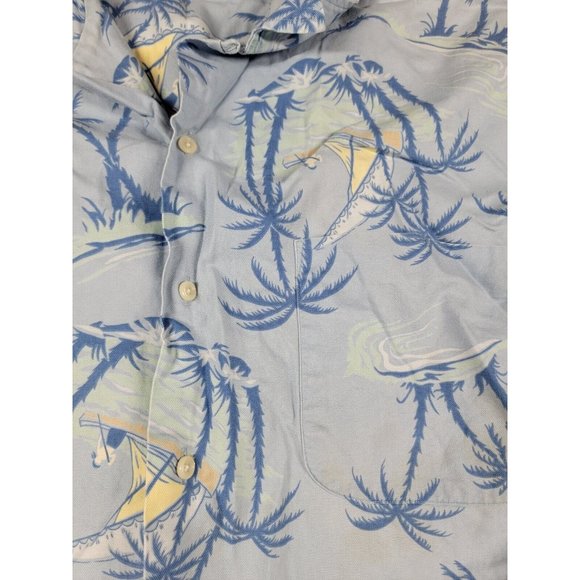 Polo Ralph Lauren Clayton Mens 2XL Blue Short Sleeve Hawaiian Button‎ Down Shirt - Picture 4 of 6